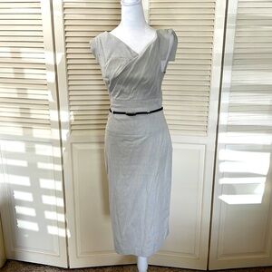 Black Halo Gray Midi Dress